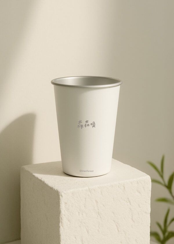 熊鷹霧面磨沙白不鏽鋼杯：圖片 4